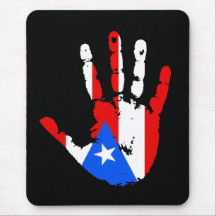 Puerto Rico Flag Handprint Mouse Mat