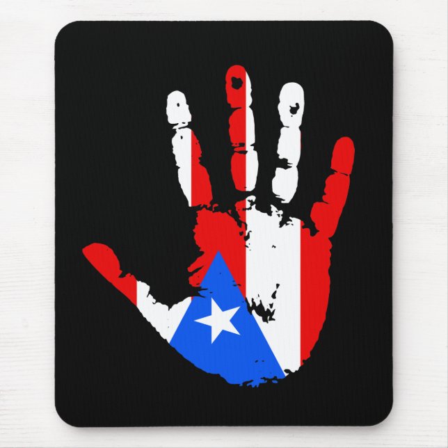 Puerto Rico Flag Handprint Mouse Mat (Front)
