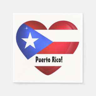 Puerto Rico Flag Heart Napkin