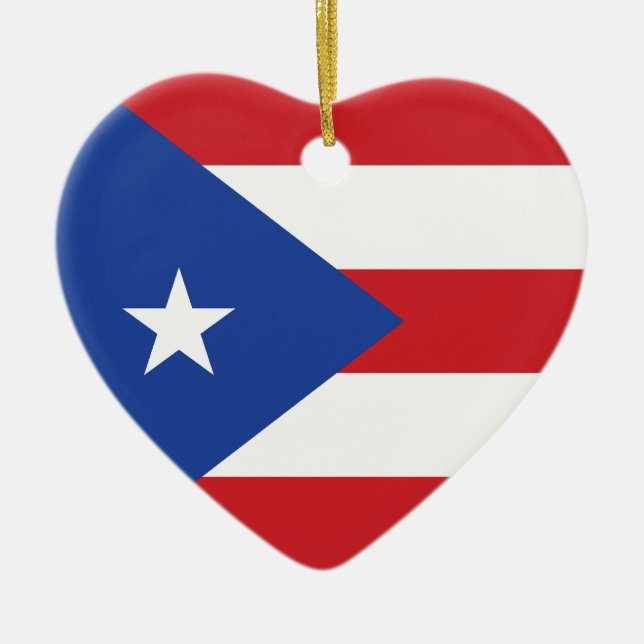 Puerto Rico Flag Heart Ornament (Front)