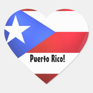 Puerto Rico Flag Heart Sticker