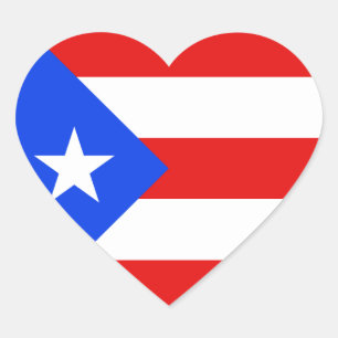 Puerto Rico Flag Heart Sticker