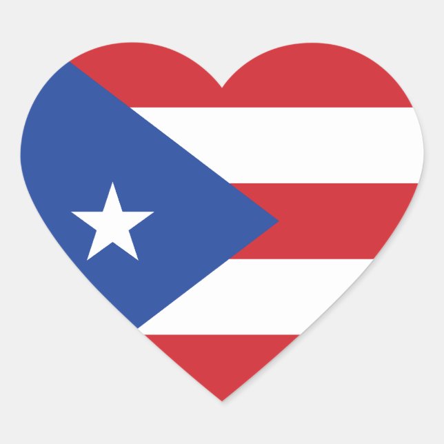 Puerto Rico Flag Heart Sticker (Front)