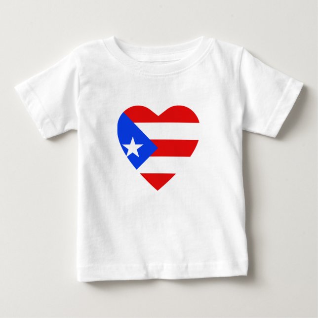 Puerto Rico Flag Heart T-Shirt (Front)