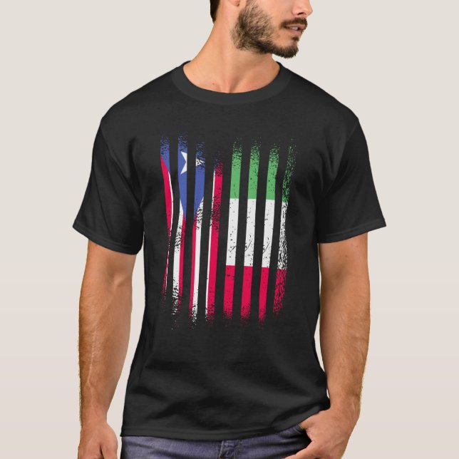 Puerto Rico Flag Italy Grown Country Flags Stripes T-Shirt (Front)