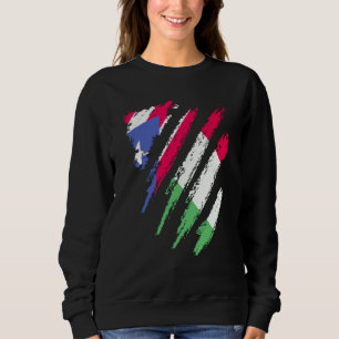 Puerto Rico Flag Italy Grown Patriot Country Strip Sweatshirt