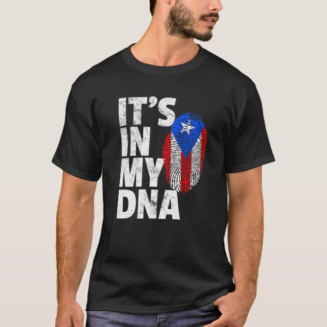 Puerto Rico Flag IT's IN MY DNA Christmas Gift Cou T-Shirt (Front)