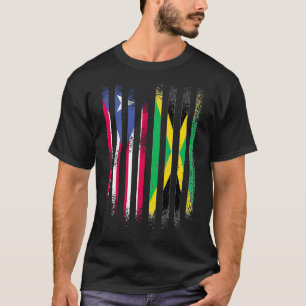 Puerto Rico Flag Jamaica Grown Country Flags Strip T-Shirt