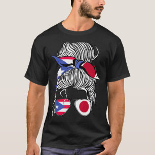Puerto Rico Flag Japan Grown Women Girl Country T-Shirt