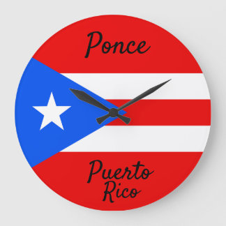 Puerto Rico Flag Large Clock