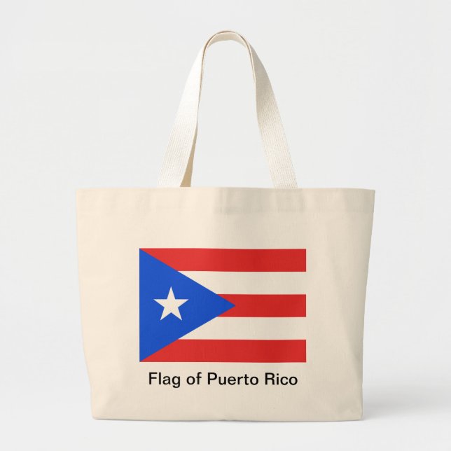 Puerto Rico Flag Large Tote Bag (Front)