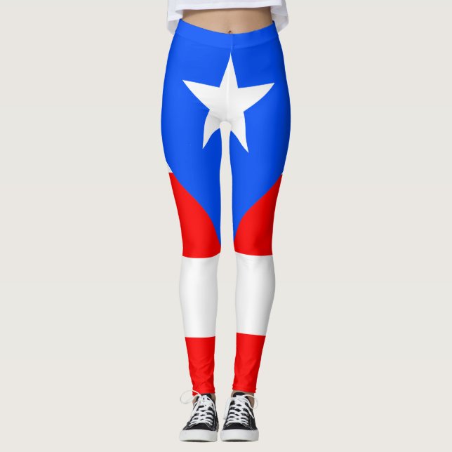 Puerto Rico Flag Leggings (Front)
