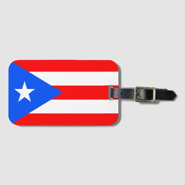 Puerto Rico Flag Luggage Tag (Front Horizontal)