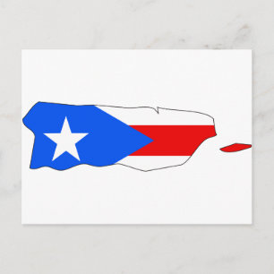 Puerto Rico Flag Map Postcard