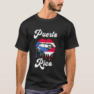 Puerto Rico Flag Melting Lips Puerto Rican Boricua T-Shirt