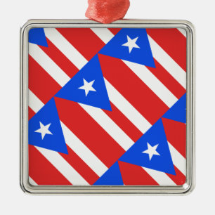 Puerto Rico Flag Metal Tree Decoration