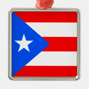 Puerto Rico Flag Metal Tree Decoration