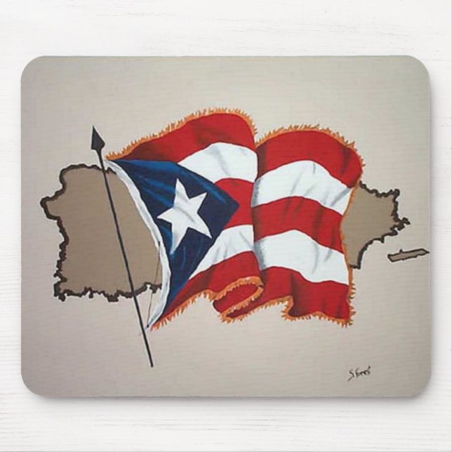 Puerto Rico Flag Mouse Pad! Mouse Mat (Front)
