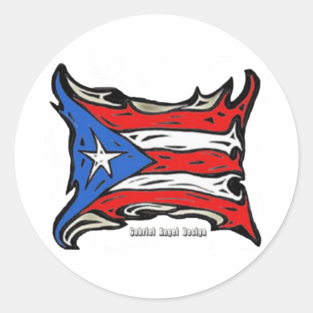 Puerto Rico Flag of Reggaeton Classic Round Sticker (Front)