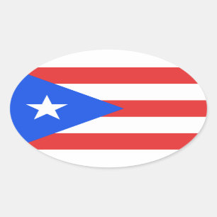 Puerto Rico Flag Oval Sticker