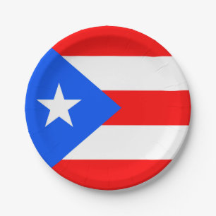 Puerto Rico Flag Paper Plate