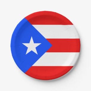 Puerto Rico Flag Paper Plate