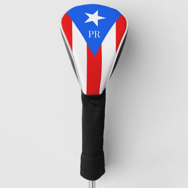 Puerto Rico flag personalised golf club head cover (Front)