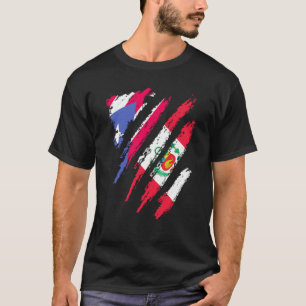 Puerto Rico Flag Peru Grown Patriot Country Stripe T-Shirt