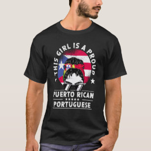 Puerto Rico Flag Portugal Grown Women Girl Pride T-Shirt