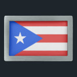 Puerto Rico Flag Rectangular Belt Buckle<br><div class="desc">Puerto Rico House Flag of blue, red, and white with one large white star. The flags of Puerto Rico represent and symbolise the island and people of Puerto Rico. The most commonly used flags of Puerto Rico are the current flag, which represents the people of the Commonwealth of Puerto Rico....</div>
