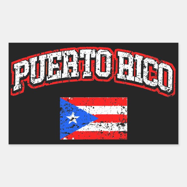 Puerto Rico  Flag Rectangular Sticker (Front)