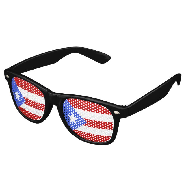 Puerto Rico flag Retro Sunglasses (Angled)