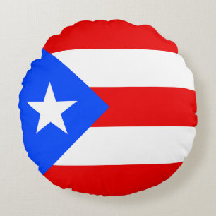 Puerto Rico Flag Round Cushion