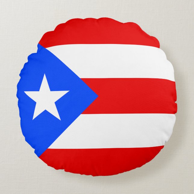 Puerto Rico Flag Round Cushion (Front)