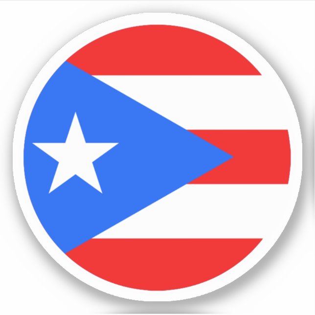 Puerto Rico Flag Round Sticker (Front)