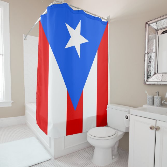 Puerto Rico Flag Shower Curtain (In Situ)