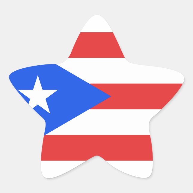 Puerto Rico Flag Star Sticker (Front)