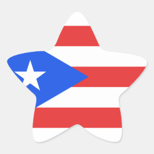 Puerto Rico Flag Star Sticker