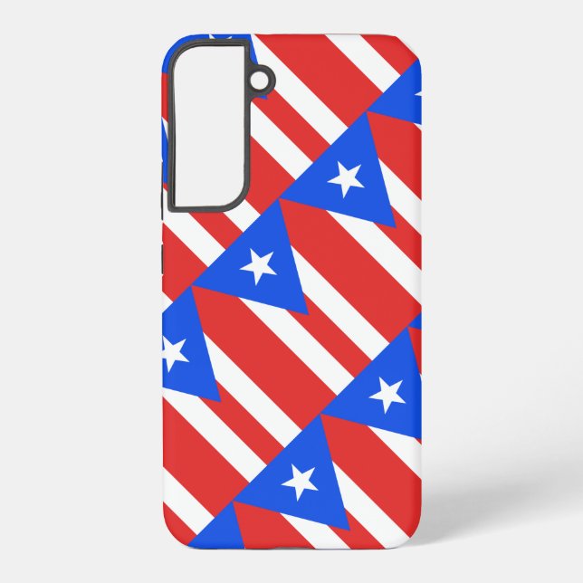 Puerto Rico Flag Tile Pattern Samsung Galaxy S22+ Case (Back)
