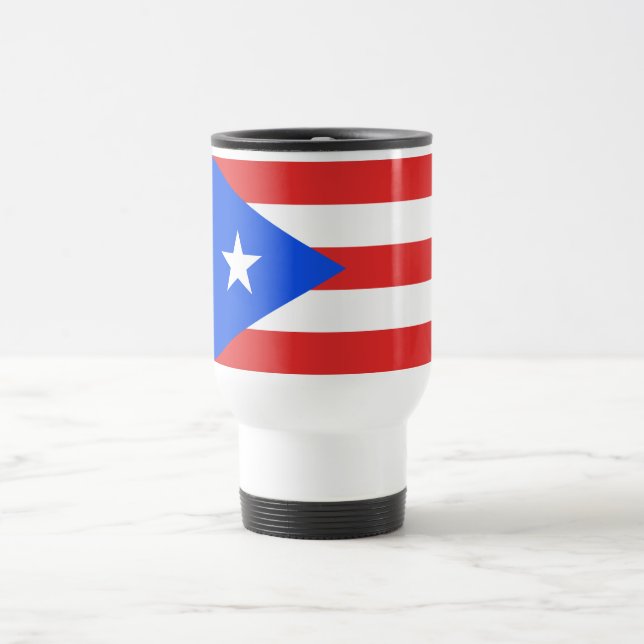 Puerto Rico Flag Travel Mug (Center)