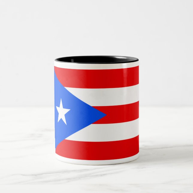 Puerto Rico Flag Two-Tone Coffee Mug (Center)