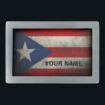 Puerto Rico Flag Vintage Custom Belt Buckle<br><div class="desc">This vintage artwork features the puerto rican flag. Customise this product to your specific needs. Great gift idea for every Boricua and Puerto Rico fan.</div>