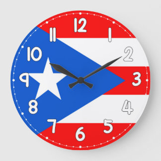 Puerto Rico Flag Wall Clock – Flag for Home Decor