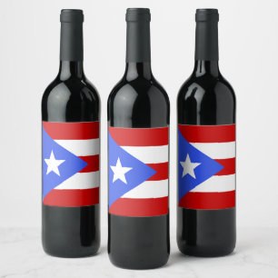 Puerto Rico flag Wine Label