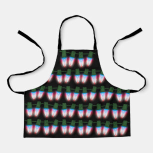 Puerto Rico Flag Xmas Lights Apron