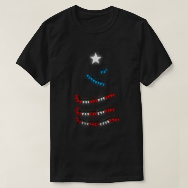 Puerto Rico Flag Xmas Lights I Navidad Boricua T-Shirt (Design Front)