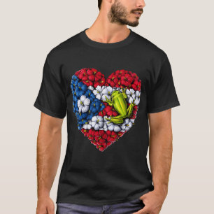 Puerto Rico Floral Heart T-Shirt