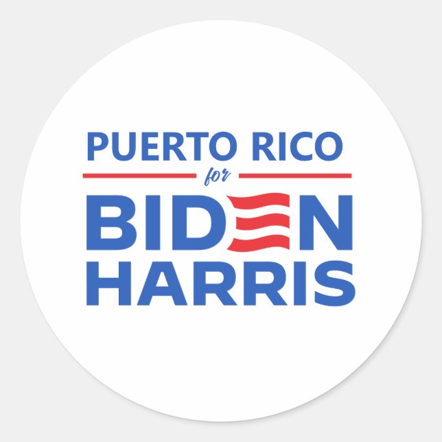 Puerto Rico for Biden Harris Classic Round Sticker (Front)