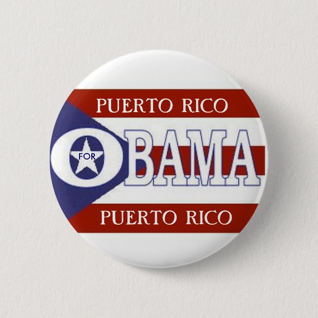 PUERTO RICO FOR OBAMA Button (Front)