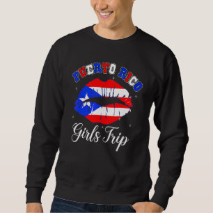 Puerto Rico  For Women Puerto Rican Matching Lips  Sweatshirt